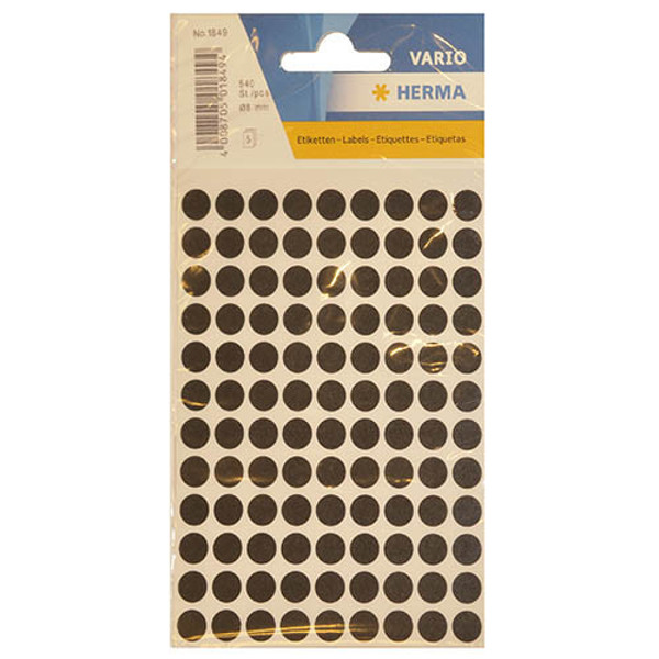 Afbeelding van etiket Herma    8mm rond 540stuks zwart