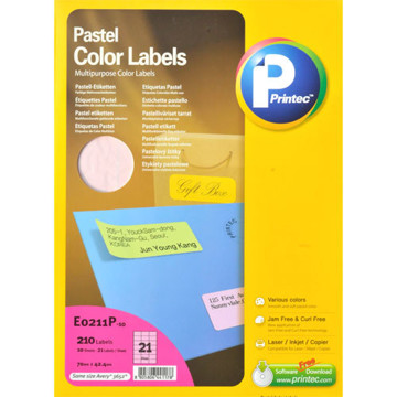 Afbeeldingen van etiket Printec  70.0x 42.3mm 10vel pastel roze