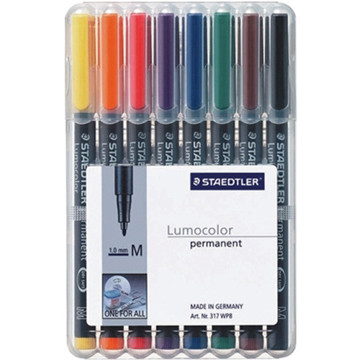 Afbeeldingen van viltstift Staedtler Lumocolor 317  M 1.0mm 8 kleuren - permanent