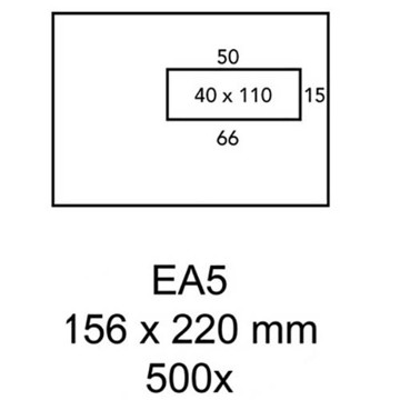 Afbeeldingen van envelop Stapels  156x220mm venster rechts  500stuks  80gr wit