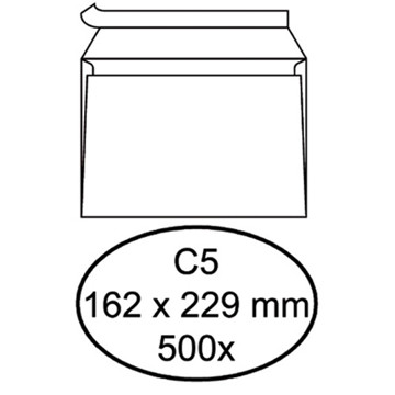 Afbeeldingen van envelop Quantore 162x229mm 500stuks  80gr wit   C5 zelfklevend