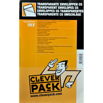 Afbeeldingen van envelop 165x220mm Cleverpack 50stuks C5 transparant pvc