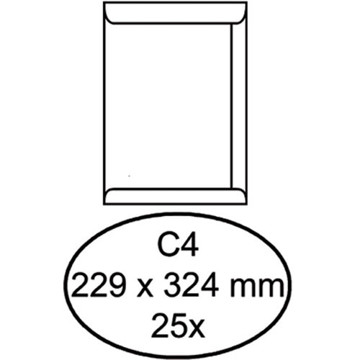 Afbeeldingen van envelop Quantore 229x324mm  25stuks 120gr wit   C4 zelfklevend