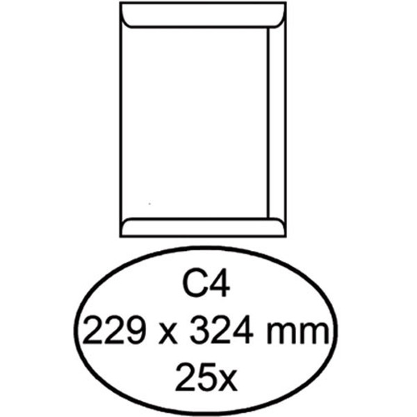 Afbeelding van envelop Quantore 229x324mm  25stuks 120gr wit   C4 zelfklevend