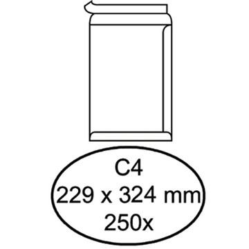 Afbeeldingen van envelop Quantore 229x324mm 250stuks 120gr wit   C4 zelfklevend