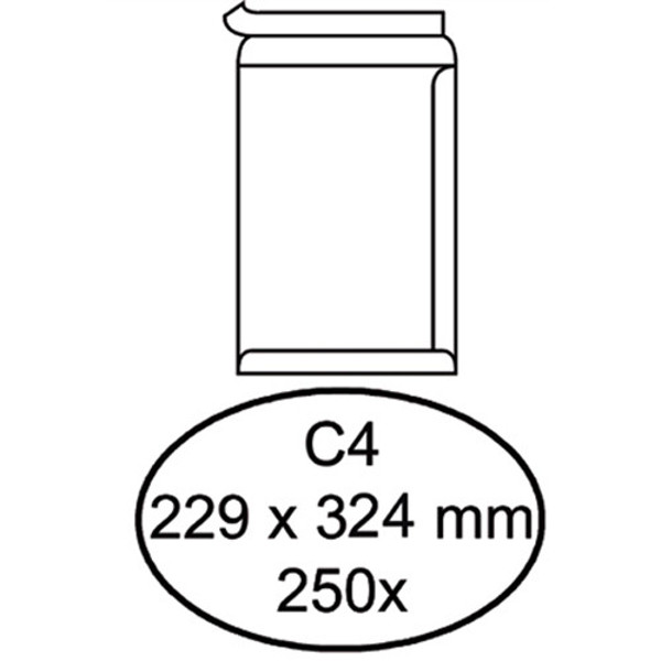 Afbeelding van envelop Quantore 229x324mm 250stuks 120gr wit   C4 zelfklevend