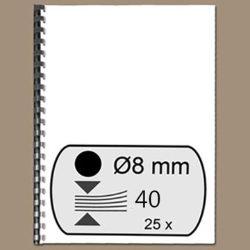 Afbeeldingen van bindrug Fellowes 21-rings  8mm zwart    25stuks