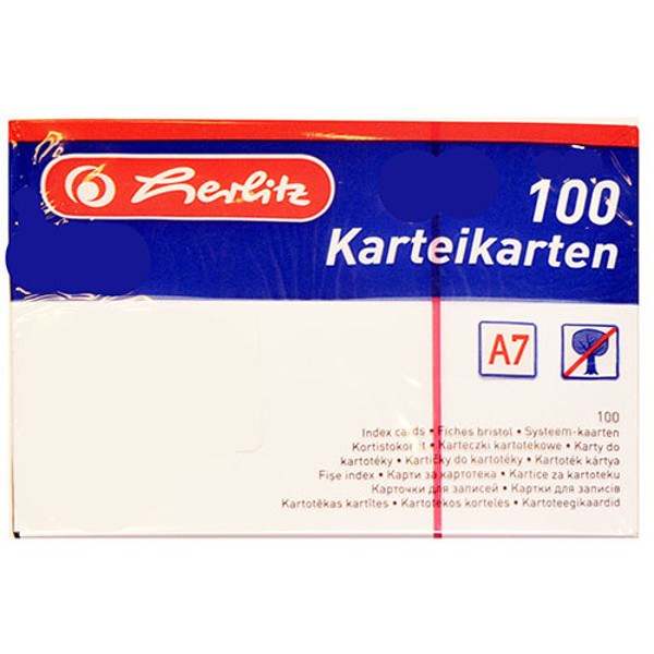 Afbeelding van systeemkaart Herlitz    75x105mm (A7) 170gr blanco  wit