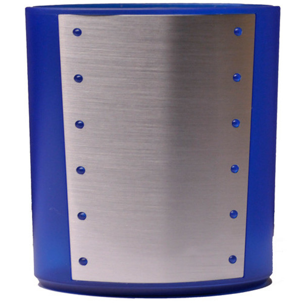 Afbeelding van pennenkoker Flash 11 cm hoog 1-vak aluminium / blauw