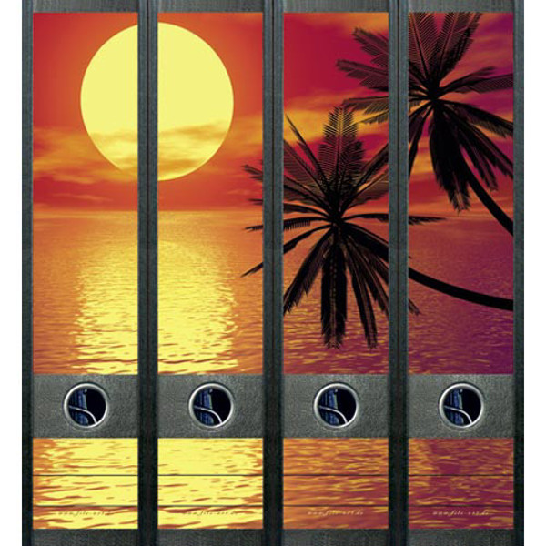 Afbeelding van ordnerrug File Art zelfklevend 4 stuks 60 x 210 mm tropical sunset