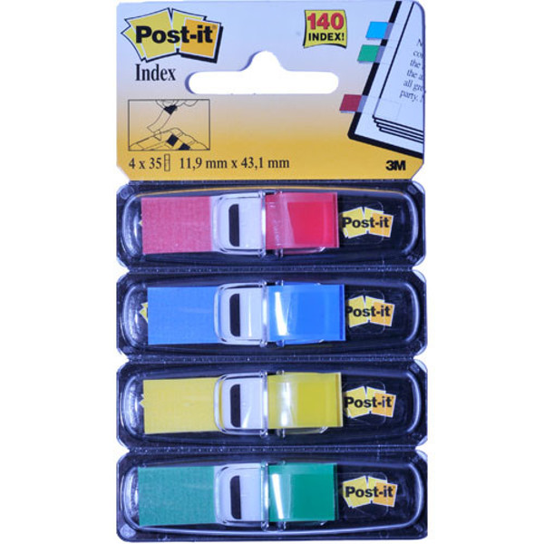 Afbeelding van indextabs 3M Post-it 683-4   12mm 4 kleuren