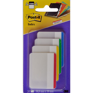 Afbeeldingen van indextabs 3M Post-it 686F-1  50mm 4 kleuren - zware kwaliteit 24stuks