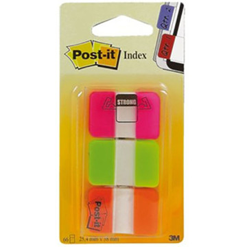 Afbeeldingen van indextabs 3M Post-it 686PGO  25mm roze / groen / oranje - zware kwaliteit 66stuks