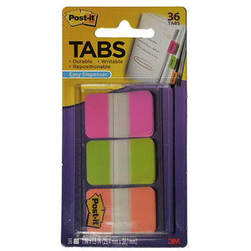 Afbeeldingen van indextabs 3M Post-it 686PGOT 25mm roze / groen / oranje - zware kwaliteit 36stuks