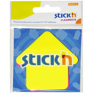 Afbeeldingen van memoblok Stick'N 76x76mm  30vel neongeel / -roze - pijl