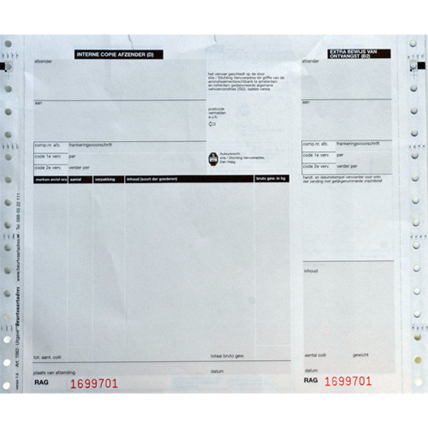 Afbeelding van vrachtbrief Cleverpack blanco 4-voud 240 x 200 mm