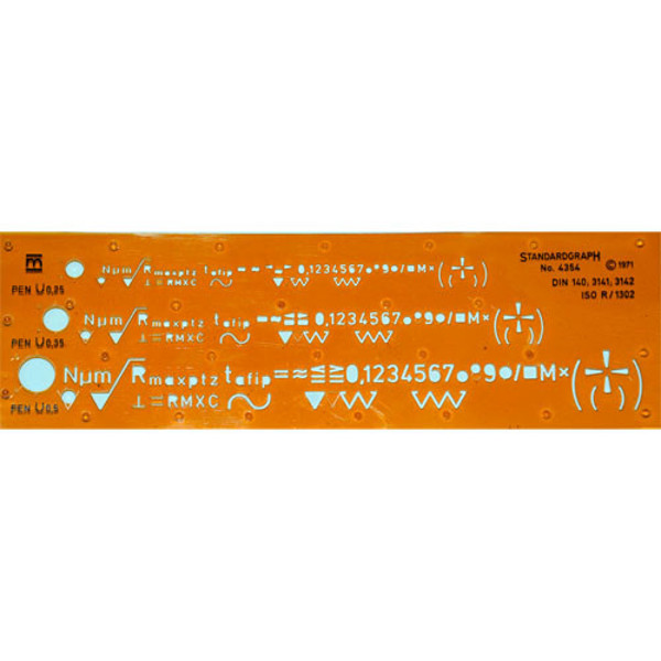 Afbeelding van sjabloon Standardgraph 4354 werktuigbouw Surface Finish Symbols Normograph