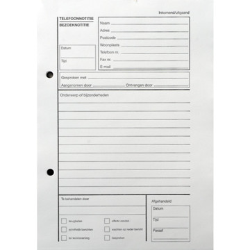 telefoon / bezoeknotitieboek Quantore 150x210mm A5