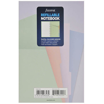 Afbeeldingen van Filofax Notebook A5  index  4-tabs pastel coloured