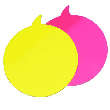 Afbeeldingen van memoblok Stick'N 76x76mm  30vel neongeel / -roze - tekstballon rond