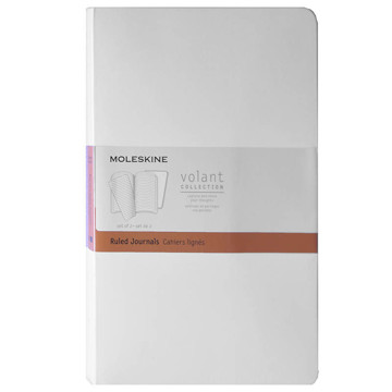 Afbeeldingen van Moleskine Cahier Journals Large Volant gelijnd - Soft Cover White - 2stuks