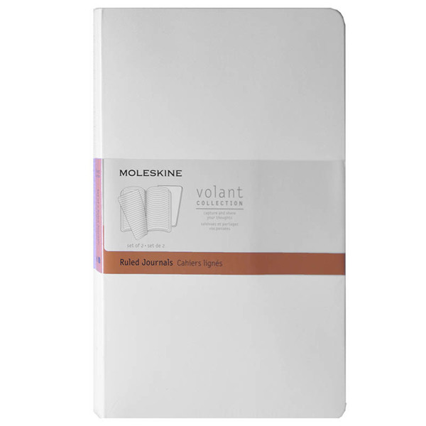 Afbeelding van Moleskine Cahier Journals Large Volant gelijnd - Soft Cover White - 2stuks