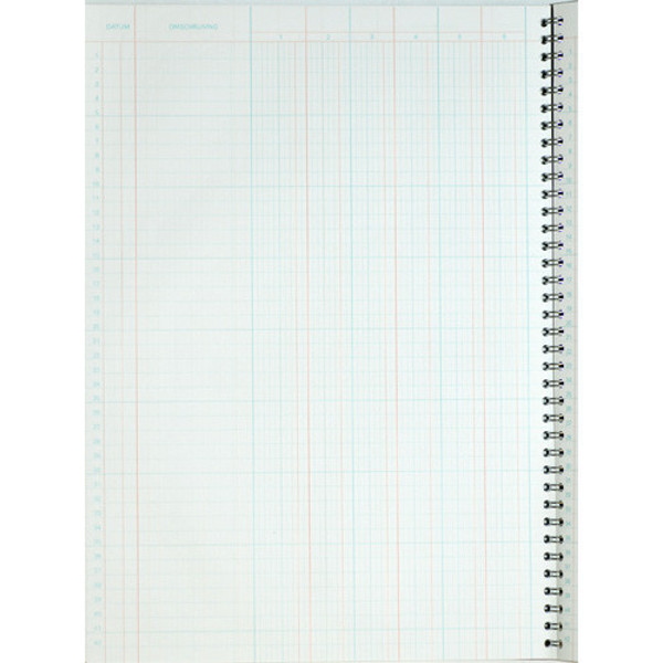 Afbeelding van kasboek Atlanta tabellarisch register  54blad 2x 4 kolommen