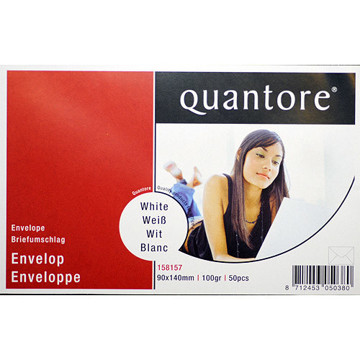 envelop Quantore 90x140mm 50stuks 100gr wit