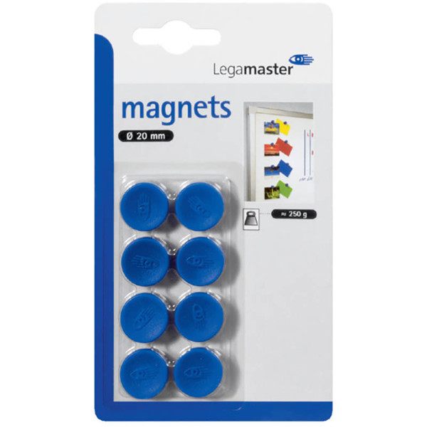 Afbeelding van magneet Legamaster 20mm  8stuks blauw