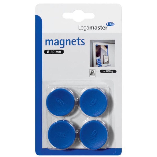 Afbeelding van magneet Legamaster 30mm  4stuks blauw