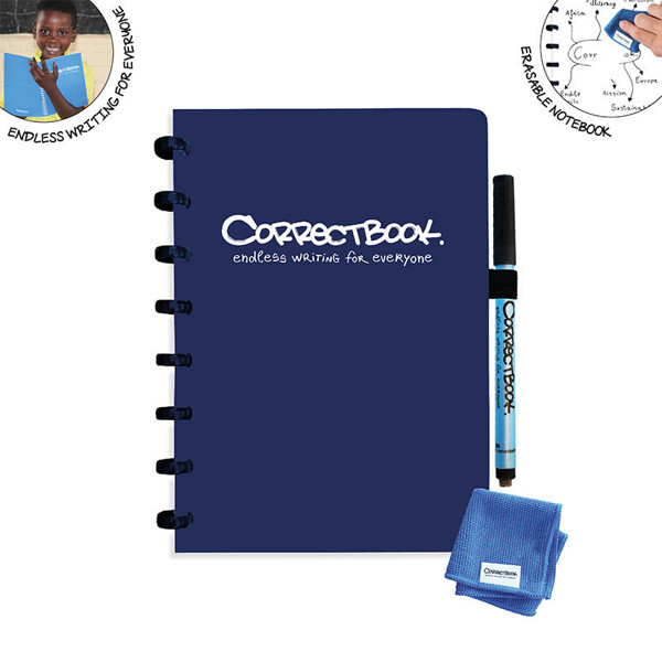 notitieboek Correctbook uitwisbaar en herbruikbaar A5 gelijnd 40blz Navy Blue