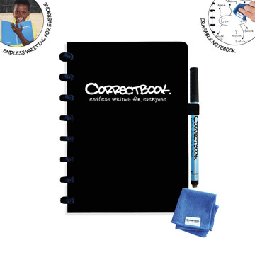 notitieboek Correctbook uitwisbaar en herbruikbaar A5 blanco 40blz Black