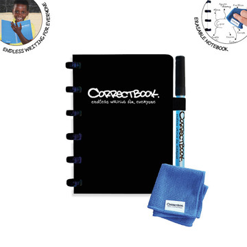 notitieboek Correctbook uitwisbaar en herbruikbaar A6 blanco 40blz Black