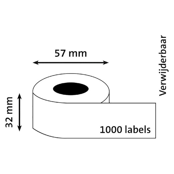 labeletiket Quantore 11354 labelwriter 57mmx32mm 1000stuks