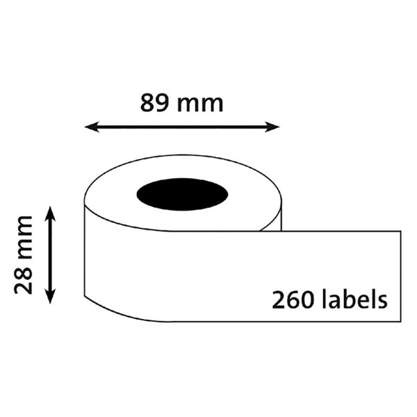 labeletiket Quantore 99010 labelwriter 28x89mm 2x130stuks permanent wit 