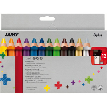 kleurpotloden Lamy 3plus 12 kleuren + slijper 