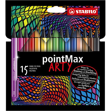 fineliner Stabilo Pointmax Arty etui 15 kleuren