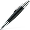 balpen Faber-Castell E-Motion Precious Resin Parquet black met lederen etui