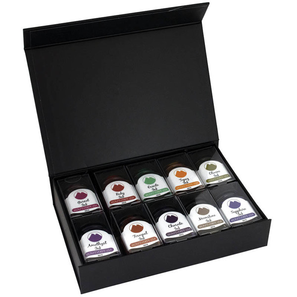 Afbeelding van Monteverde inktpot Gemstone set 10 kleuren 30ml