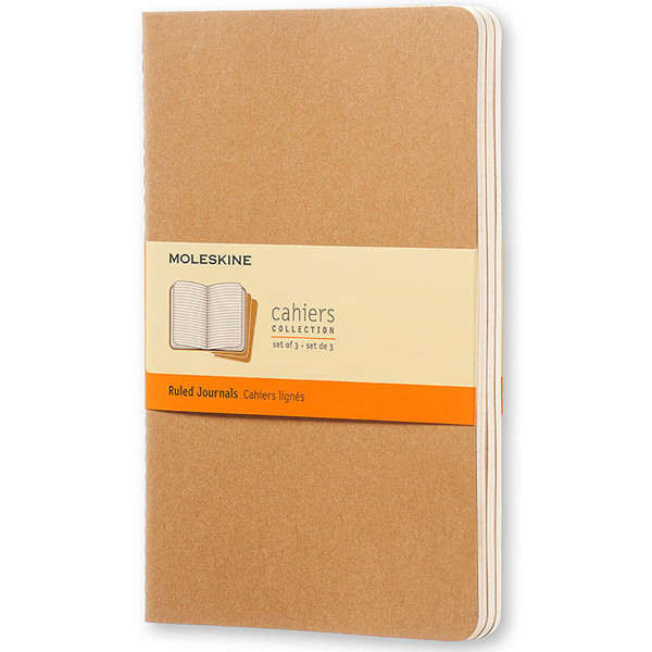 Afbeelding van Moleskine Cahier Journals Large gelijnd Kraft - 3stuks