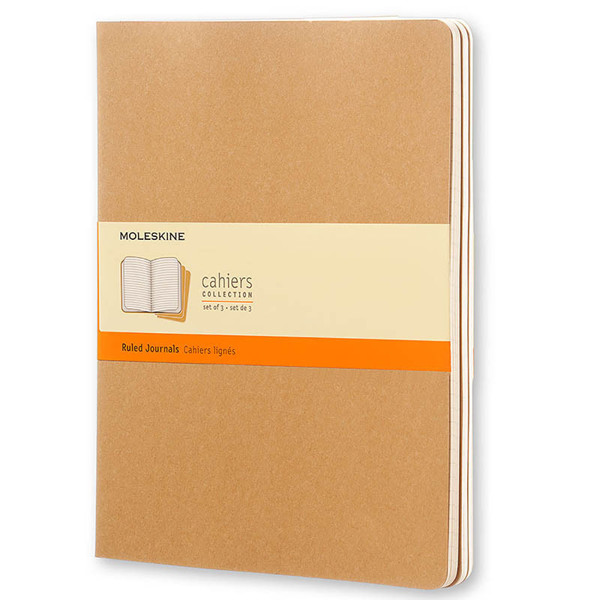 Afbeelding van Moleskine Cahier Journals XL gelijnd kraft - 3stuks