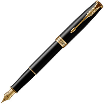 schrijfset Parker Sonnet balpen en vulpen Lacquer Black GT