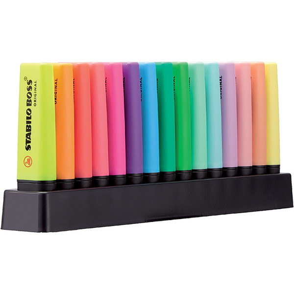 markeerstift Stabilo Boss Original - etui à 15 kleuren deskset