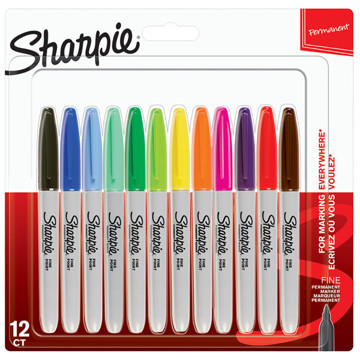 viltstift Sharpie Fine 1.0mm permanent 12 kleuren