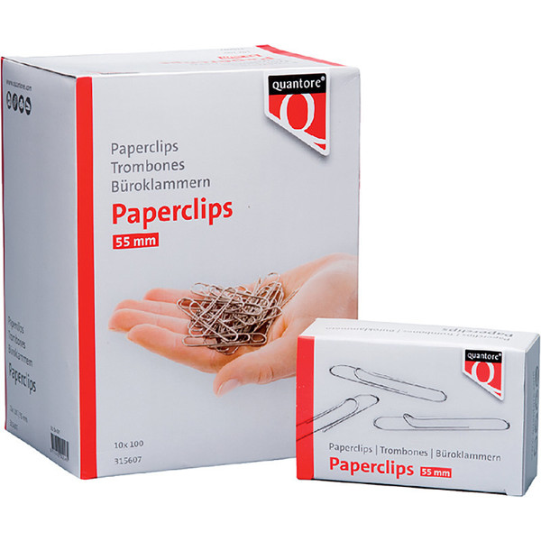 paperclip Quantore 55mm verzinkt 100stuks