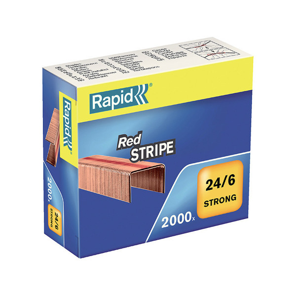 nieten Rapid 24/6 2000stuks kopercoating RedStripe 