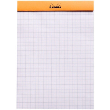 schrijfblok Rhodia No.19 A4+ ruit 5mm wit papier 80vel 80gr