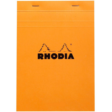 schrijfblok Rhodia No.19 A4+ ruit 5mm wit papier 80vel 80gr