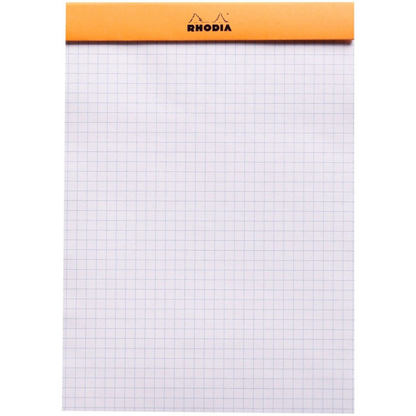 schrijfblok Rhodia No.16 A5 ruit 5mm wit papier 80vel 80gr