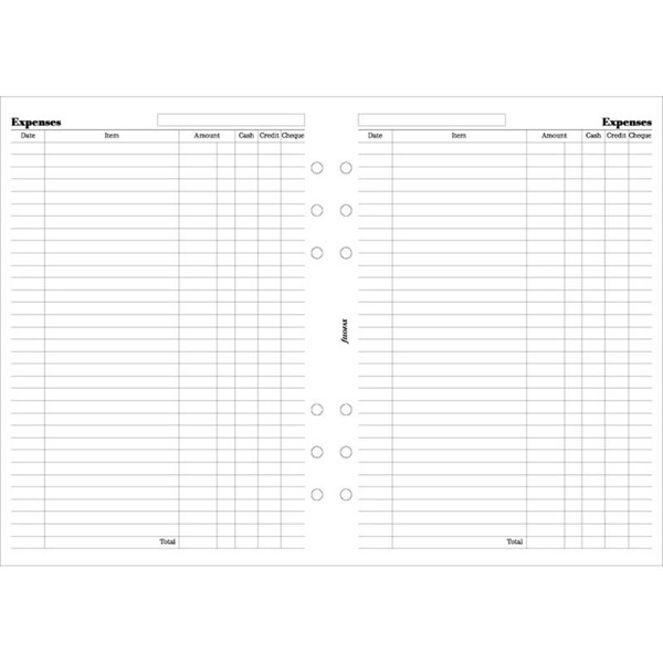 filofax A5 finances